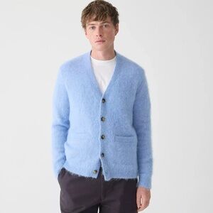 J.CREW $198 Men's Alpaca-Blend V-Neck Cardigan Sweater Small Light Blue